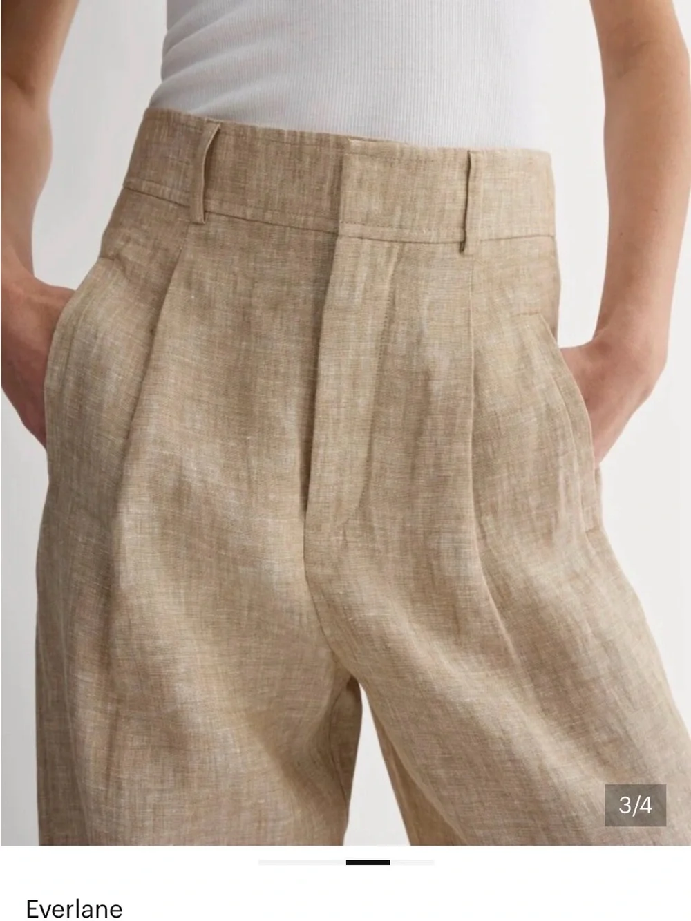 Everlane Linen Black Wide-Leg Women's Pants